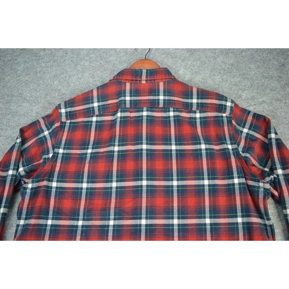 Polo‎ Ralph Lauren Red Plaid LS Button Down Front Flannel Shirt Mens Size XL